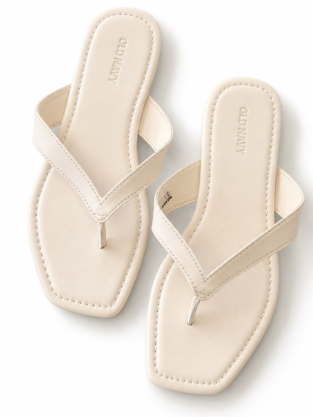 NWOT Old Navy Ivory Square-Toe Flip Flop Sandals – Size 6